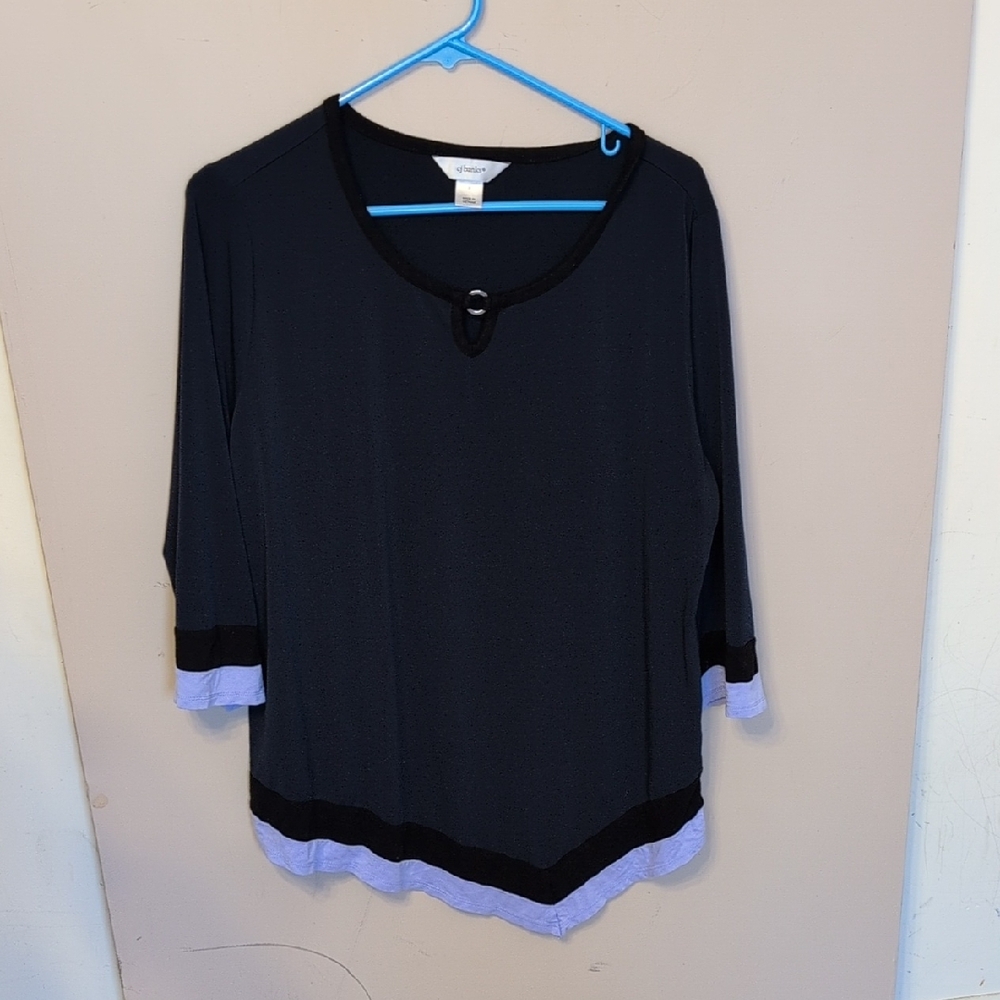 CJ Banks Women's Blue and Purple Top Size XL